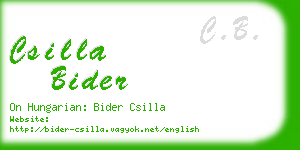 csilla bider business card